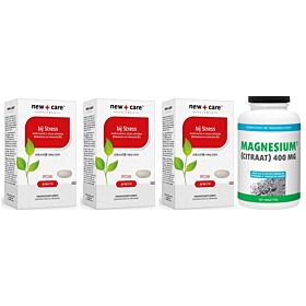 New Care Bij Stress trio-pak 3x 60 tabletten + gratis Gezonderwinkelen Magnesium 180 tabletten