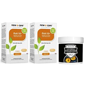 New Care Multi 50+ duo-pak 2x 60 tabletten met gratis Health Food Calendula Hand- & Bodycreme 250ml