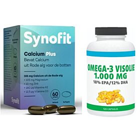 Synofit Calcium Plus 60 capsules &  Gratis Gezonderwinkelen Visolie 120 capsules